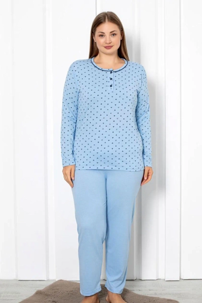 Royalfashion Naiste Puuvillane 2-osaline Südame Prindiga Pluss Suurus Pijamas