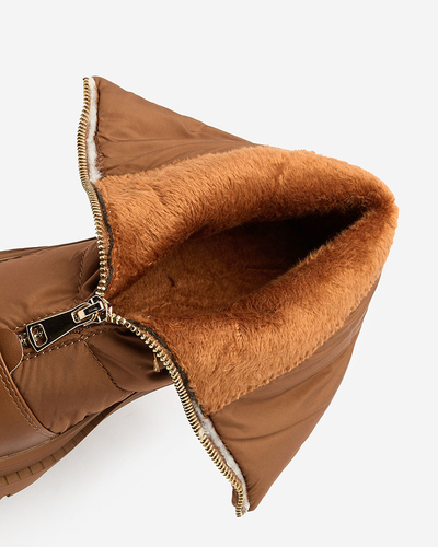 Royalfashion Naiste Tainve lamedate kontsadega saapad kaameli värvi