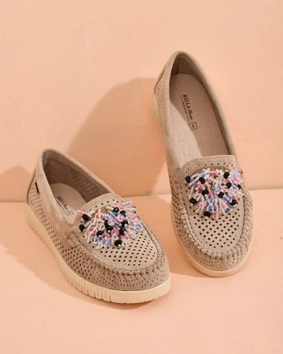 Royalfashion Women's beaded openwork moccasins Namis