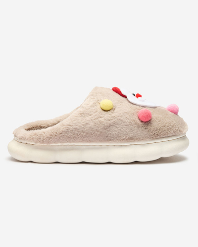 Royalfashion Christmas women's slippers in light brown Fertemse