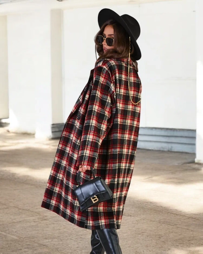 Royalfashion Naiste ruuduline mantel
