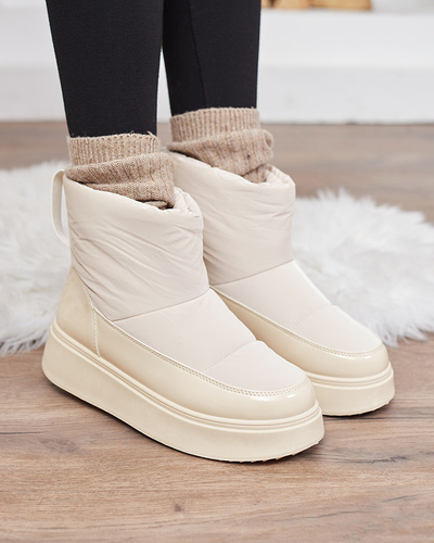 Royalfashion Beige Maderta women's slip-on snow boots