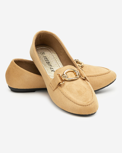 Eco-suede beige moccasins Brussi - Footwear