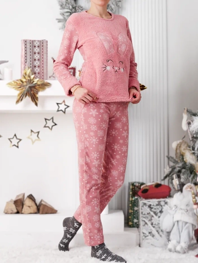 Royalfashion Women's pajama with a bunny, polar-like