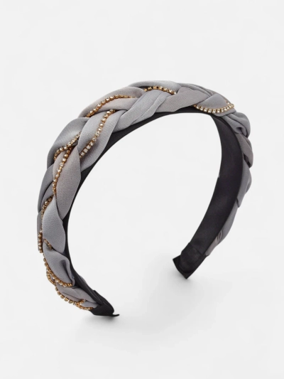 Royalfashion Повязка на голову с плетением в косу, украшенная цирконами