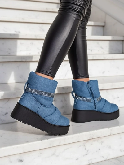 Royalfashion Women's wedge snow boots Renosi