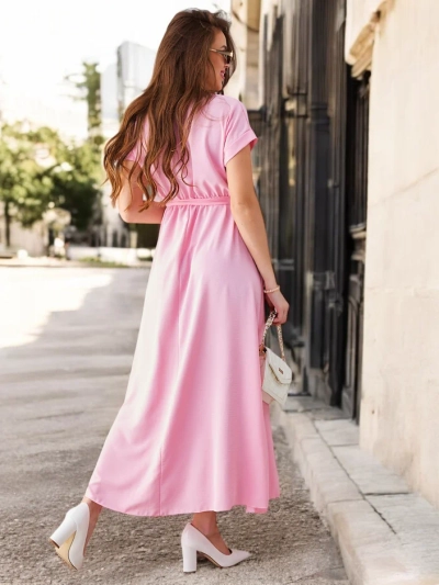 Midi-платье Royalfashion для женщин с обернутым вырезом, короткими рукавами и поясом