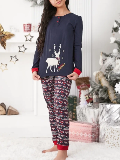 Royalfashion Christmas cotton children's pajama with polar reindeer