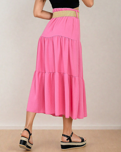 Royalfashion Women's midi skirt with belt