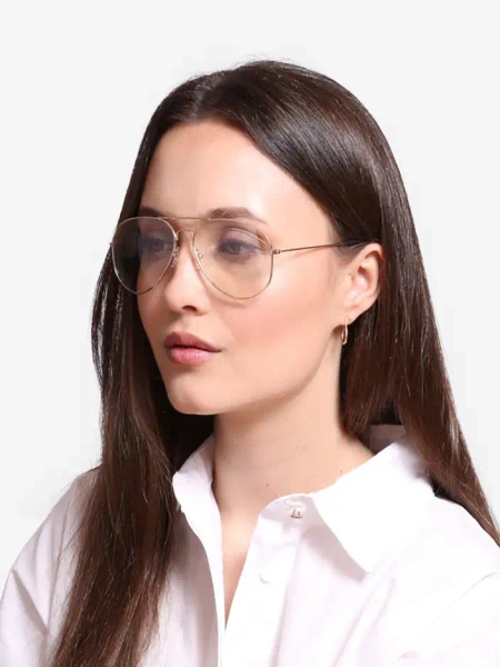 Очки Royalfashion прозрачные в серебряной оправе