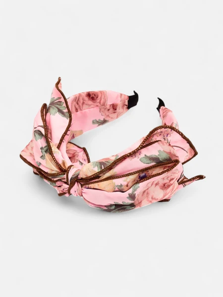 Royalfashion Opaska do włosów z kokardą w kwiaty