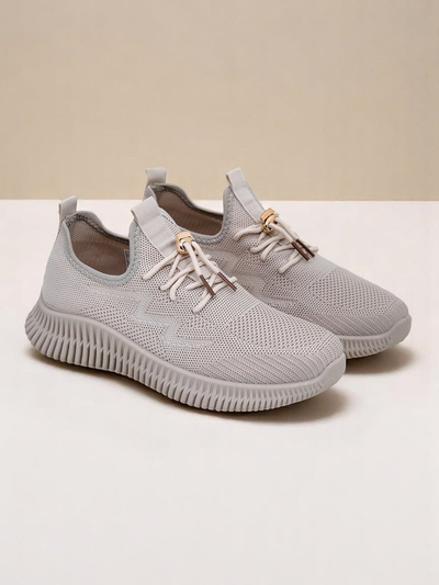 Aurelia Beige Royalfashion – Beežid naiste kangast paeltega tennised