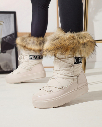 Beežid naiste karusnahaga liibuvad lumesaapad Lilitsa- Jalatsid