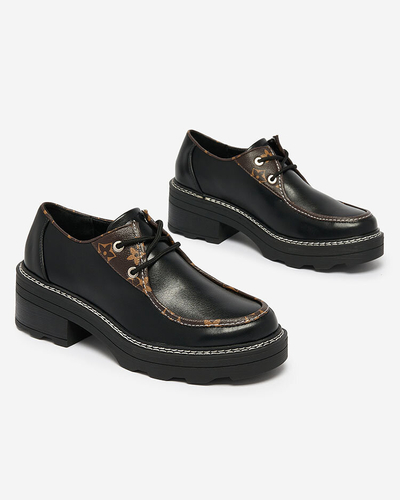 Royalfashion Black women's half boots on a solid sole Dobbin