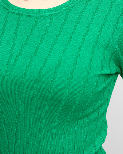 Women's green round neck sweater - Clothing