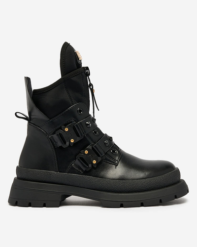 Royalfashion Black women's bagger boots decorated with Dozilda studs