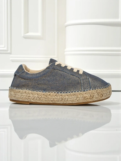 Aurelia Denim Espadrilles – women's flat heel fabric sneakers