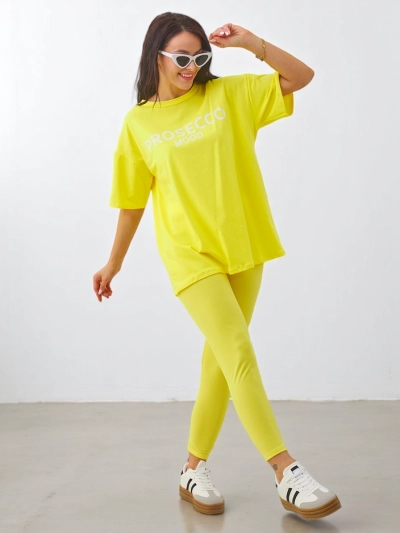 Royalfashion Cotton women's set with short sleeves and leggings