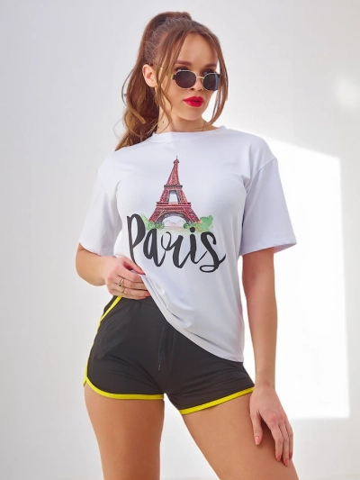 Royalfashion Women's sports set with t-shirt and shorts Paris