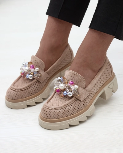 Naiste helepruunid läbimärg mokassinid Peloga- Footwear