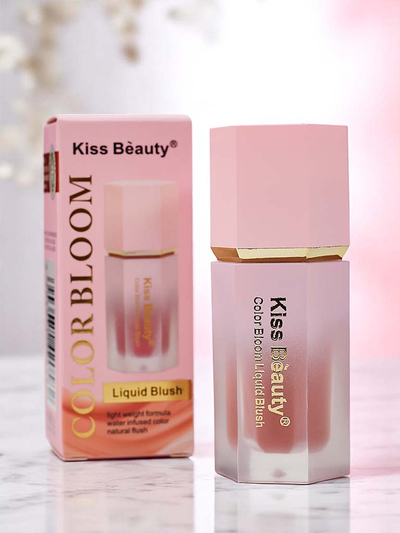 Kiss Beauty Liquid Blush with Sponge in Sunset color