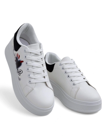 Royalfashion Women's platform sports sneakers with Alcape print