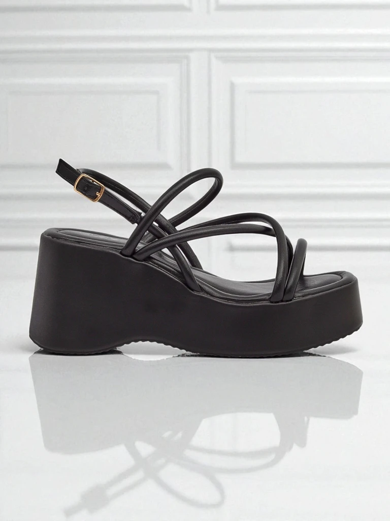 Royalfashion Women's Wedge Sandals Skyline Straps