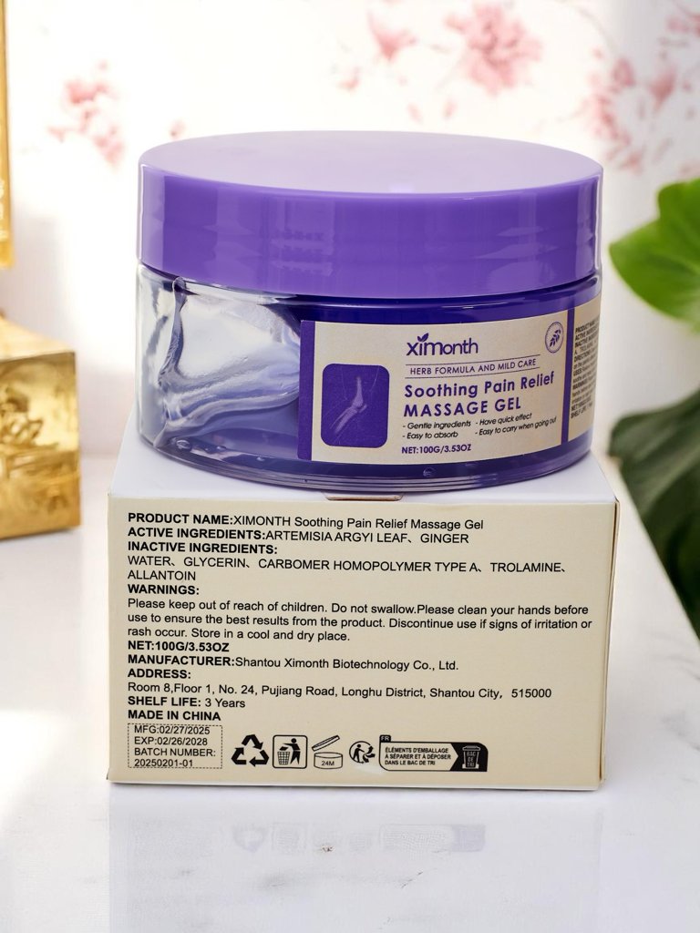 Natural massage gel soothing pain