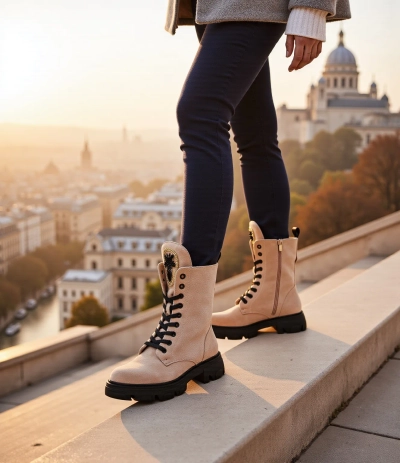 Royalfashion Eco-suede kvinnenes arbeiderstøvler Moxox