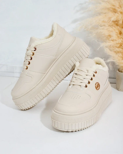 Royalfashion Warmed women's sneakers with fur Rozit