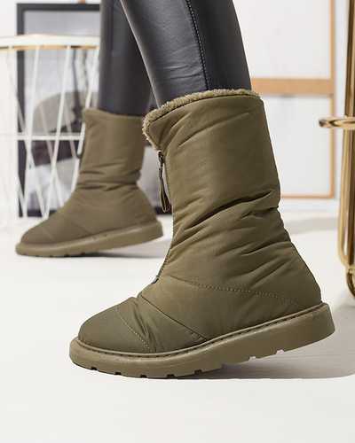 Темно-зеленые женские сапоги a'la snow boots Tirigga- Footwear
