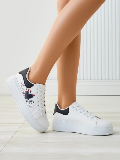 Royalfashion Women's platform sports sneakers with Alcape print