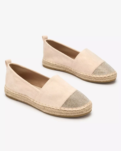 Royalfashion Beige women's espadrilles with zircons Iterica