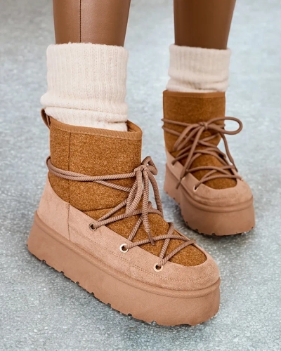 Royalfashion Women's lace-up Filori snow boots