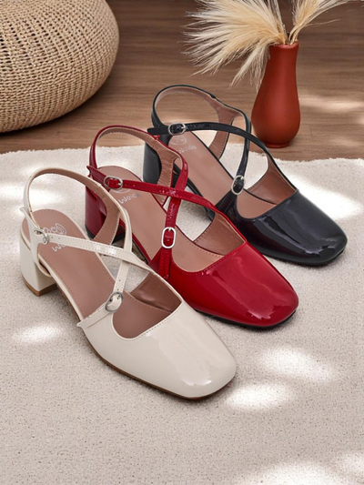 Royal Fashion Women's Lolita Low-Heeled Pumps with Decorative Straps