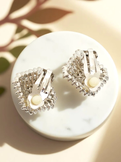 Royalfashion Women's clip-on earrings with cubic zirconia