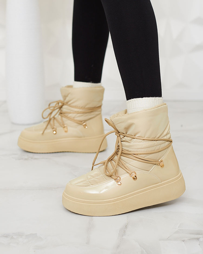 Royalfashion Women's slip-on snow boots in light brown color Dabenda