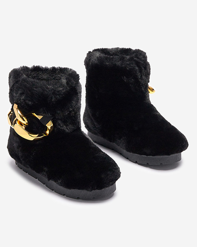 Royalfashion Black women's a'la snow boots with fur Sattopa