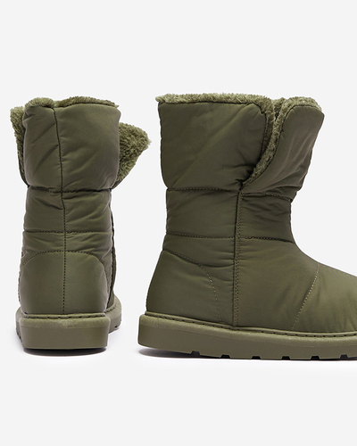 Dark green women's boots a'la snow boots Kalioli- Footwear