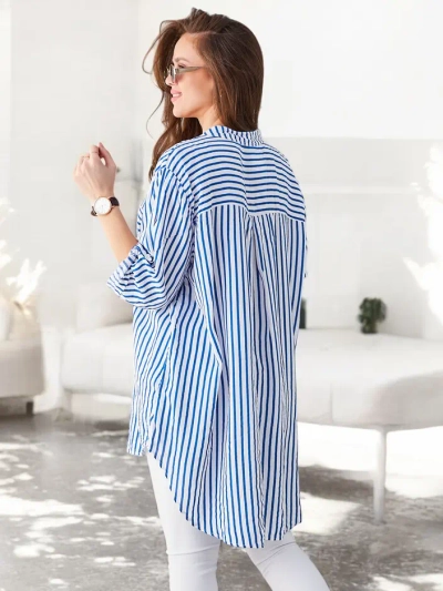 Royalfashion Women's long striped viscose shirt