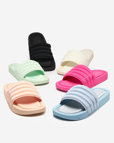 OUTLET Women's fuchsia striped flip-flops Lenira - Footwear