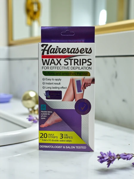 Wax strips for body hair removal