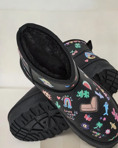 Royalfashion Stuttarsnikardalóna sko með snjóllur karlkrúna snjóþroskó með stickers Hanaga