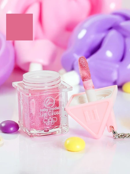 Lip gloss with glitter, color Pink