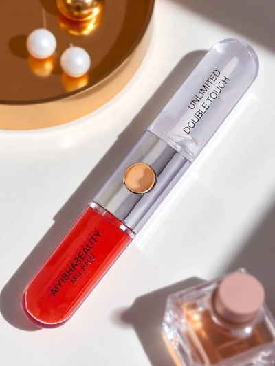 Lipstick and Colorless Lip Gloss 2-in-1 Hot Red