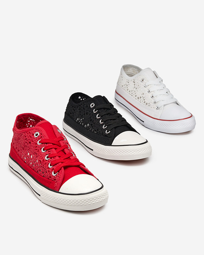 Tareni women's white openwork sneakers - Footwear