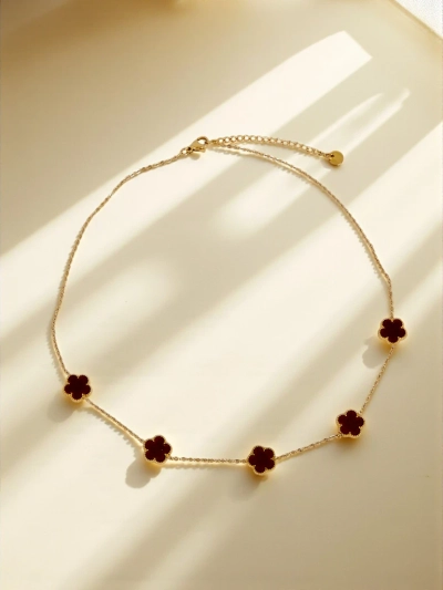 Aurelia Clavis mother-of-pearl necklace in a gold setting