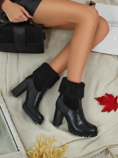 Tirave naiste öko-nahast plokk-kontsaga kudumiga poolsaapad