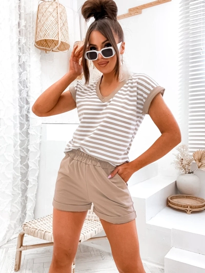 Royalfashioni puuvillane naiste triibuline komplekt