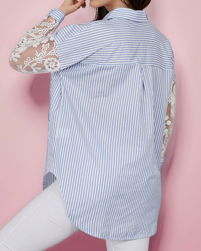 Royalfashion Women's striped shirt with lace